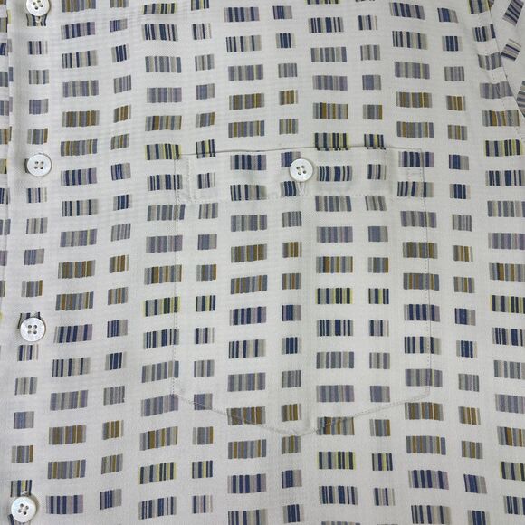 Tori‎ Richard Hawaiian Shirt Mens XL Silk Geometric Button Short Sleeve Casual - Picture 4 of 8